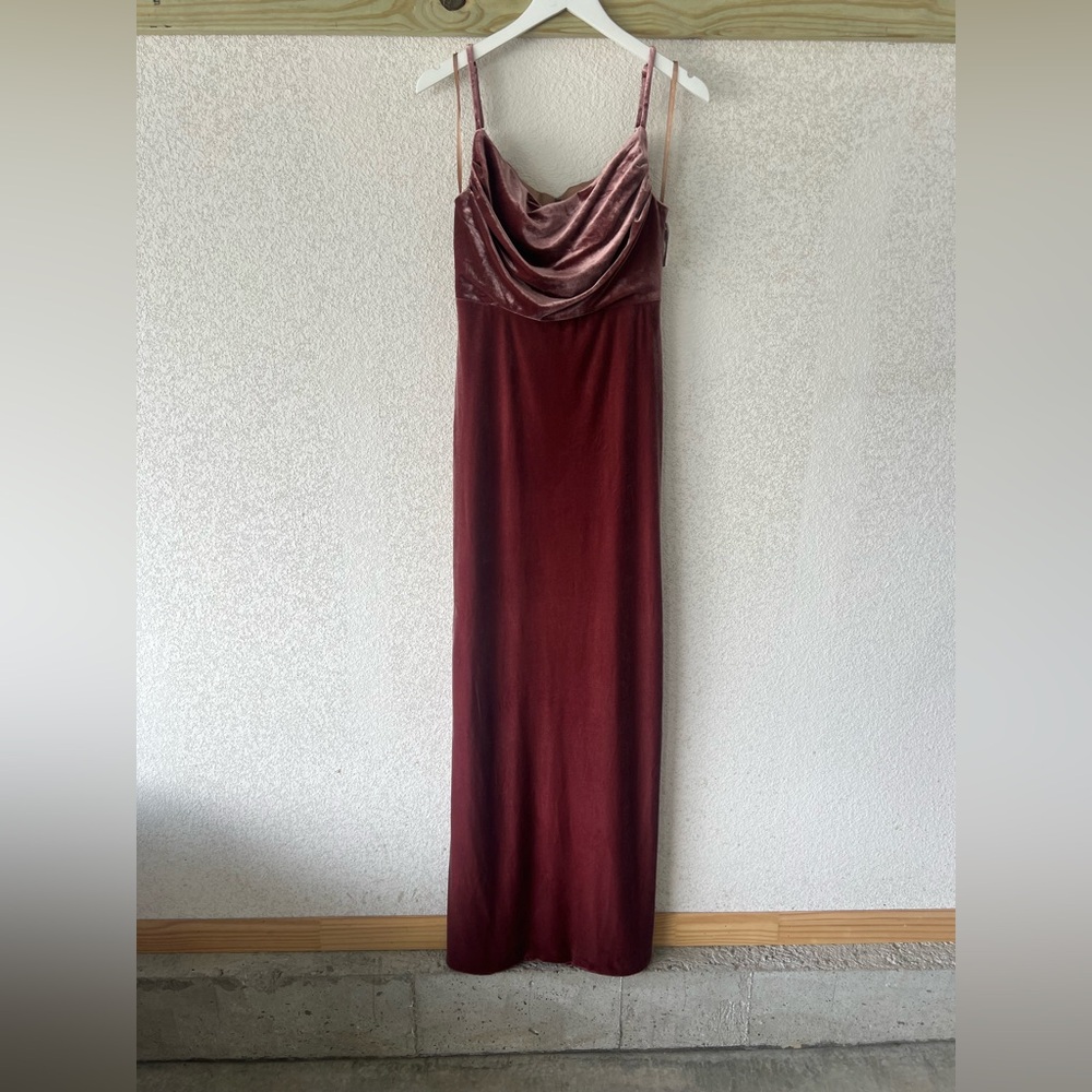 Revelry Red Cowl Neck Sleeveless Gown